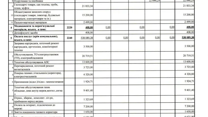 Видатки Трихатського ліцею Ольшанської селищної ради Миколаївського району Миколаївської області за 11 місяців 2025 року (станом на 1 грудня 2025 року)