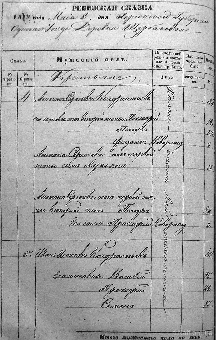 Перепис населення Трихат 1858 року