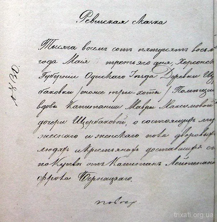 Перепис населення села Трихати 1858 року