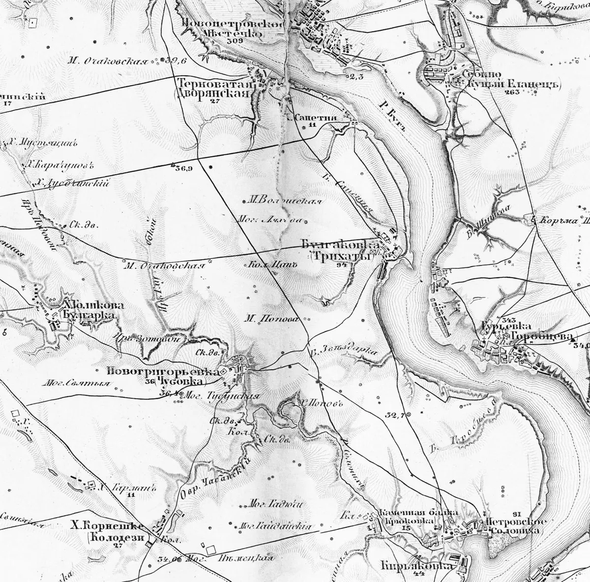 Карта Трихат 1869 рік
